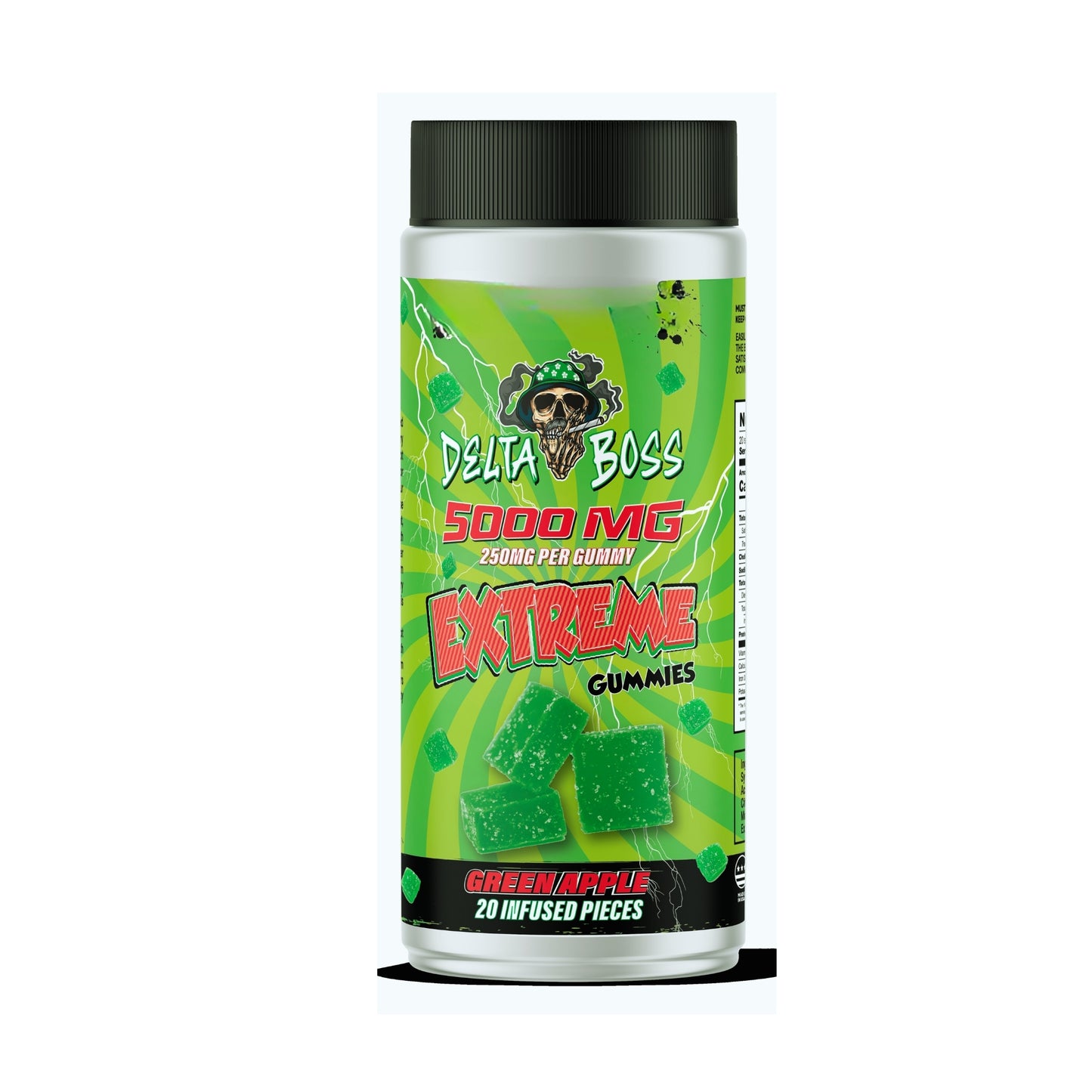 Extreme Fruity Infused Gummies | 5000mg Green Apple 20pcs