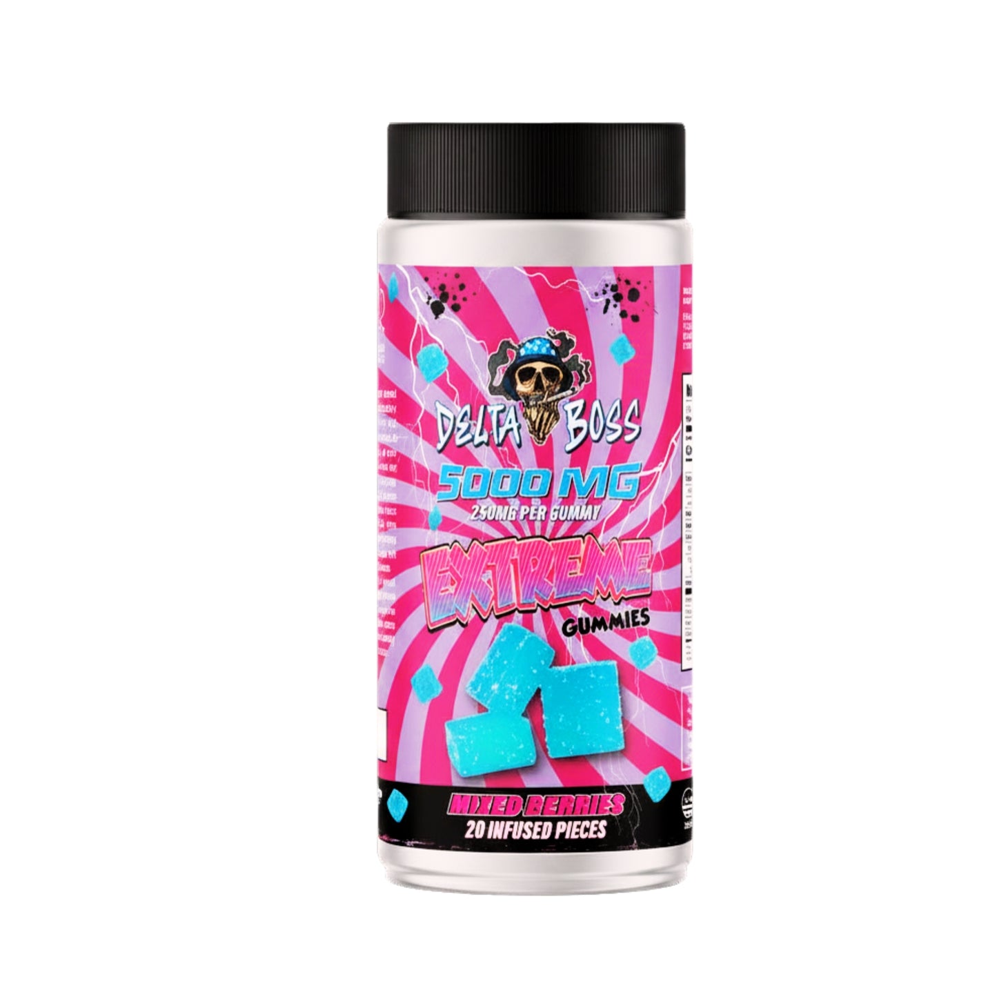 Extreme Fruit Flavored Infused Gummies |  5000mg Mixed Berries