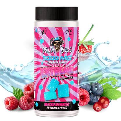Extreme Fruit Flavored Infused Gummies |  5000mg Mixed Berries