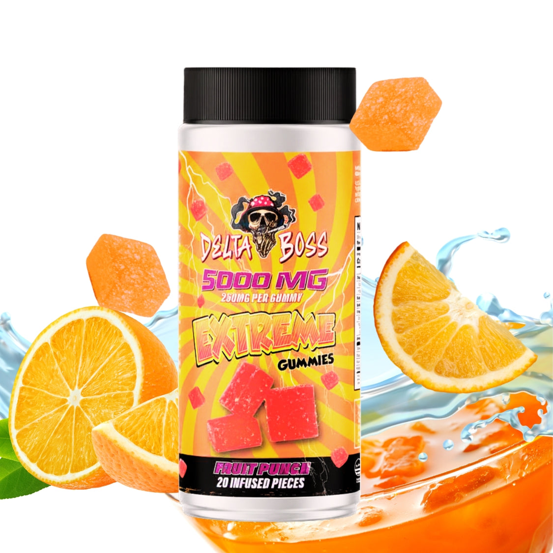 Extreme Fruit Flavored Infused Gummies |  5000mg Fruit Punch