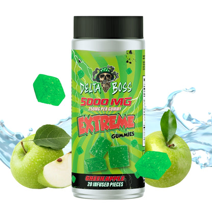 Extreme Fruity Infused Gummies |  5000mg Green Apple 20pcs