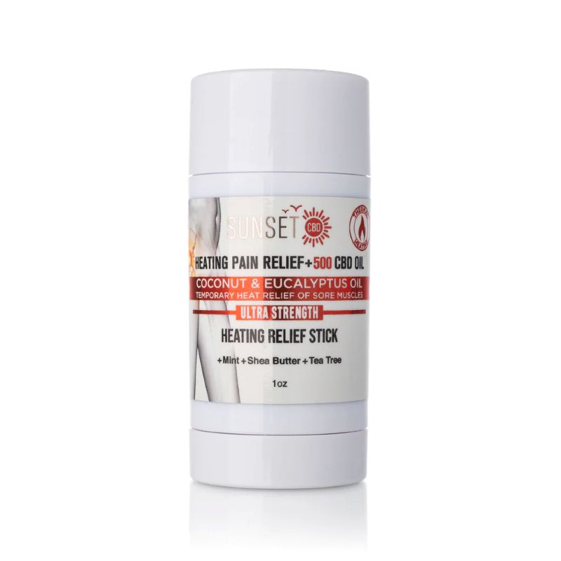 Sunset Heating Pain Relief 500mg Coconut& Eucalyptus Oil Stick